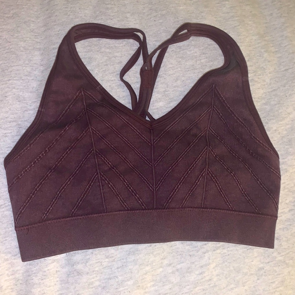 Soul by SoulCycle medium bra. Maroon color with a distressed look.